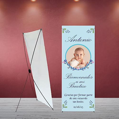 Bautizo Decoración Cartel personalizado Invitados Bautizo Celeste personalizado en Español