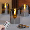 Mavandes 5cm x 7.5cm LED Real Glass Silver Grey Flameless Tea Light Candles with 6 Cr2450 Batteries,Pack of 6 Flickering Battery Operated Small Real Wax Timer Votive Candles with Remote Control