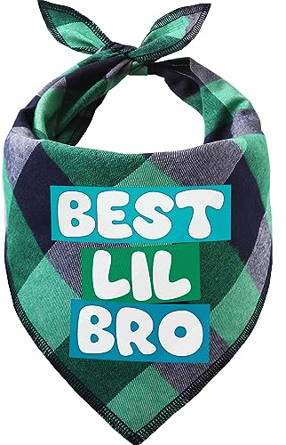 Odi Style Big Brother Hundehalstuch - Hundehalstücher Best Lil Bro Bedruckt, Big Brother Bandana für kleine, mittelgroße und große Hunde, Schwangerschaftsankündigung, Haustier-Hundezubehör, Schal,