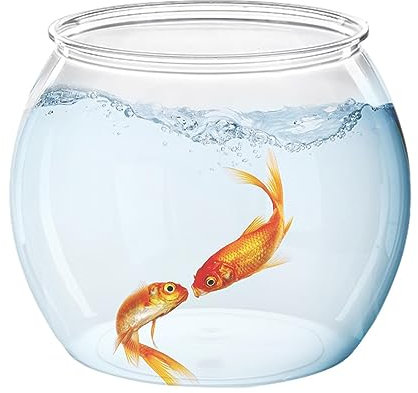 Vase Bocal à Poisson | Petit Aquarium Rond pour Poissons Betta - Aquarium pour Salon, Appartement, Bureaux, Maison pour Poisson Rouge, Poisson Betta