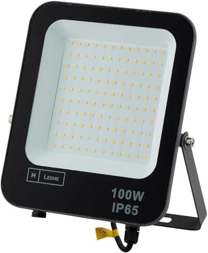 M Ledme - Foco Proyector LED Napoli 100W, 12.000 lumen, IP65 Regulable, Color Luz cálida (3000k), Iluminación exterior, De uso para jardín, patios, parking, hotel, naves etc.