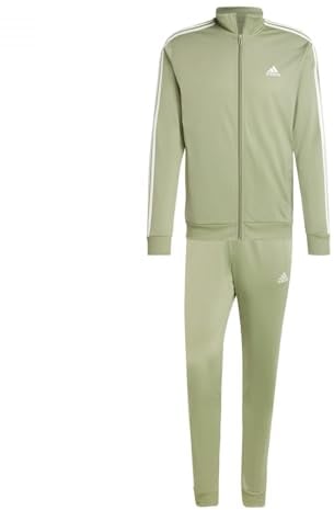 adidas Herren Basic 3-Stripes Tricot Track Suit, tent green/off white, XL