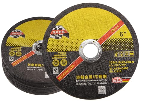 sourcing map 25Stk Abgeschnitten 22.2mm x 150mm x 1.6mm Dünne Metall Edelstahl Schnelle Saubere Trennscheibe Schneidräder Metall Schleifen Räder für Winkelschleifer Schwarz