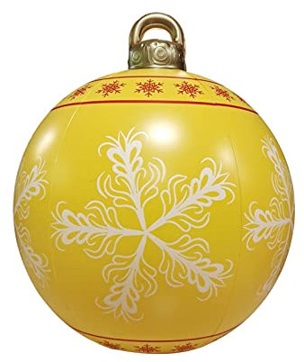 Neuartige Aufblasbare LED-Weihnachtskugeln für den Außenbereich, PVC, groß, Rot Kariert, Zum Aufblasen, für den Rasen, Baum, Dekoration, Aufblasbare Weihnachtskugeln für den (3)