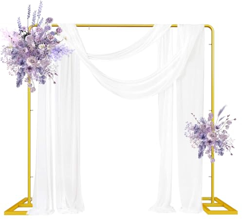 Hochzeitsbogen 2.2×2.2M Ständer,Metall Rosenbögen zur Trauung,Quadratischer Ballonbogen,Goldener Traubogen,Hintergrundständer für Zeremonie, Party,Babyparty,Geburtstag,Abschlussdekoration