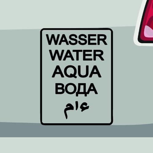 Stickerfreaks Wasser Text Aufkleber Überleben Sticker Water Aqua Auto Bike Decal Offroad Aufkleber Größe: 12x9cm (M) | Farbe: 70-schwarz | Überleben Sticker Kleber Deko Tuning Schriftzug