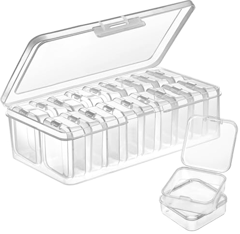 Qualsen 18 Pezzi Kit Diamond Painting Scatola portaoggetti, Scatola di Immagazzinaggio Plastica Trasparenti, Organizer per Depositare Pittura Diamond Painting Accessori, Perline, Strass, Gioielli