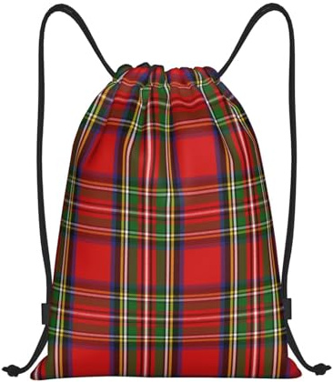 EgoMed Rucksack mit Kordelzug,String Bag Sport Gym Bag Travel Casual Daypack Kordelzug Sackpack,Schottischer Clan Stewart Tartan kariert