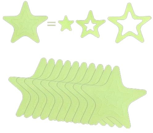 monTTese Adesivi per bambini, antiscivolo, per vasca, 10 adesivi a forma di stelle, fluorescenti che si illuminano al buio, adesivi per scale, piscine e superfici bagnate