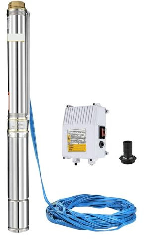 ZYJIX 1.5HP Deep Well Pump Submersible Water Pump Borehole Pump + 40m Cable 4
