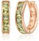 Linawe Peridot Green Hoop Earrings for Women, Rose Gold Huggie Earrings, Cubic Zirconia Earrings Studs, Helix Small Hoop Rhinestone Crystal Dainty Piercing Jewellery