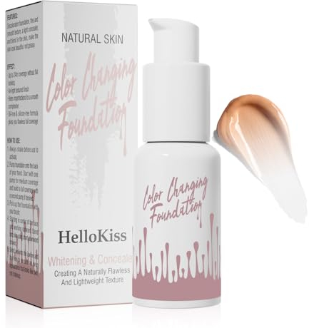 Color Changing Foundation, Full Coverage Foundation Makeup Long Lasting Waterproof Natural Color Changing Moisturizing Concealer Cream Foundation, Natural Color Face Primer Base Makeup