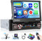 Inefala Android 15 Autoradio 1 Din CarPlay con Schermo Motorizzato (2+64G), 7 Pollici Stereo Auto Bluetooth con Wireless Android Auto CarPlay Mirror Link FM RDS GPS WiFi Telecamera Posteriore AUX USB