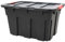 EURO VANADIUM Boite de Rangement Plastique pour Garage avec Couvercle et Clips de Fermeture - 55 L