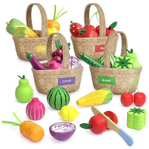 Accessoires de Magasin, Accessoires de Cuisine pour Enfants en Bois, Accessoires de Cuisine ludiques, Jouets en Bois à partir de 3 Ans, Jouets Montessori à partir de 3 4 5 6 Ans