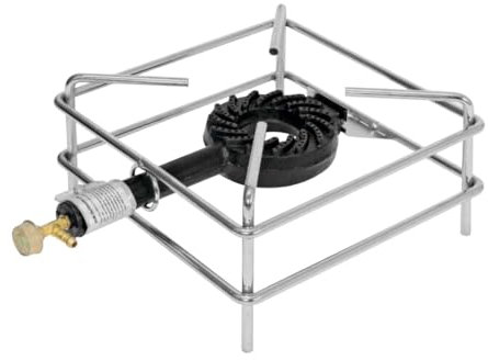 Fornellone fornello bruciatore a gas 30x30cm in filo d’acciaio con 4 piedi