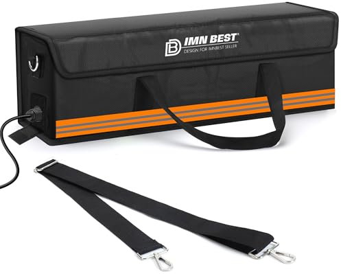 ImnBest Ebike Akku Tasche Feuerfest,Wasserdicht & Explosionssicher Lipo Safe Bag für Lagerung Für Lagerung,Transport,Aufladung (orange 50CM)