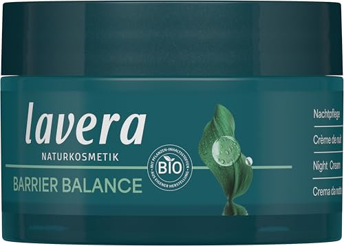 lavera Barrier Balance Nachtcreme - alkoholfreie Creme - parfümfrei - Hautregeneration - stärkt die Hautbarriere - Präbiotika - vegan - Naturkosmetik - 50 ml