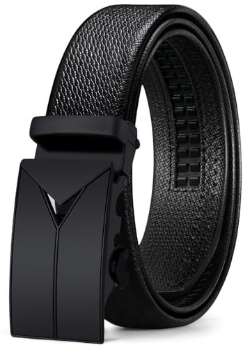 ITIEZY Automatik Gürtel Herren, Ledergürtel Ratsche ohne Löcher, 35mm Gürtel für Herren Business Anzug, Größe Angepasst