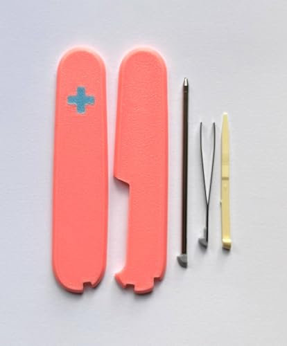 Replacement Covers For Victorinox Scales Plus 91mm Plastic Handles With Toothpick Tweezers And Ballpoint Pen Glow In The Dark (Pink)