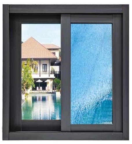 JXCCA Finestre Scorrevoli, Finestre a Capannone 24 X 36, con Vetro Temperato, in Alluminio, Finestre per La Casa nel Seminterrato, per Garage, Casette, Bagno, Capannone, Dimensioni Personalizzabili