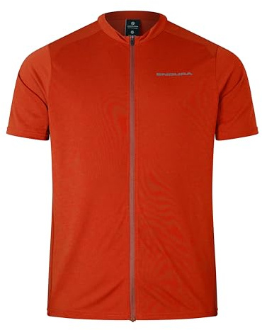 Endura Men's Loop Zipped Short Sleeve Jersey, Flame red, S