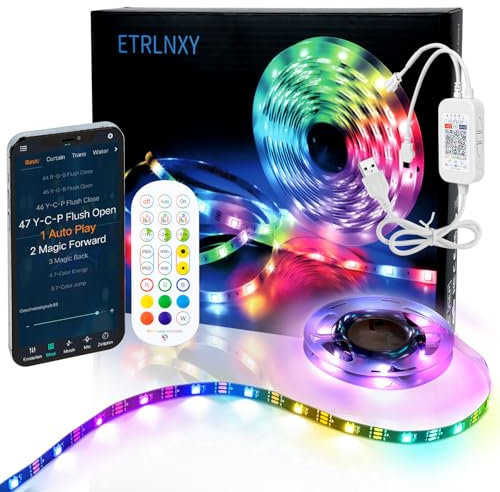 RGBIC Striscia LED 4 metri, Retroilluminazione TV, Sincronizzazione Musicale, con APP & Telecomando Controllo, TV LED Illuminazione per 55 a 70 pollici, USB, Integrati IC per TV PC Sala giochi