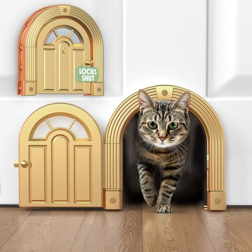 Purrfect Portal Meow Manor® Cat Door Interior Door - No-Flap, Fits Cats Up to 20 lbs, Easy DIY Setup, No Training Needed