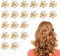 20 pinzas pequeñas para el pelo de flores para mujer, pinzas de pelo de flores doradas, mini pinzas doradas para el cabello, pequeñas pinzas de metal para el pelo, mini pinzas de garra de flores