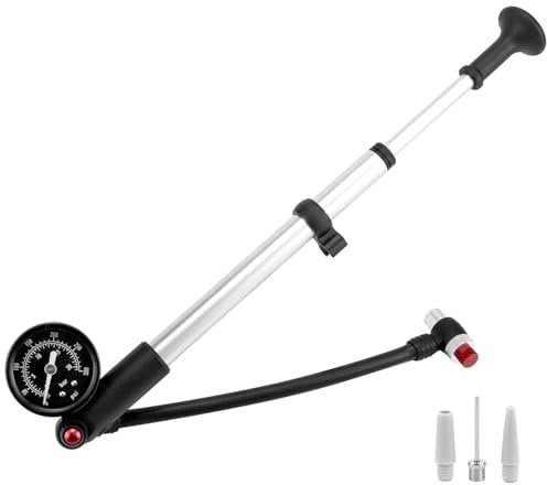 QWORK® Hochdruck Dämpferpumpe Anwendbar auf Fahrrad-Vorderradgabel/Hinterraddämpfer/Reifen, 300 PSI/20 Bar mit Druckablassknopf, für MTB, Rennrad und Motorrad