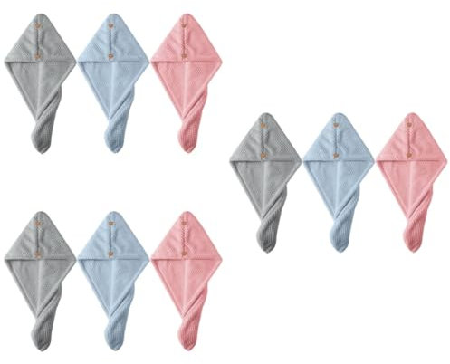 FRCOLOR 3 Sätze Turban Duschhaube Kappe Haartuchwickel Haube Für Lockiges Haar Haarausfall-wickel Föhnbürste Kamm Haarwickel Haarhaube Haartrockner Handtücher Korallenvlies 3 Stück * 3