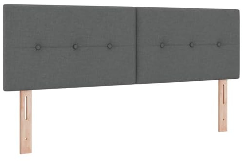 vidaXL Höhenverstellbares Kopfteil Dunkelgrau 144 cm Stoff | Schlankes und minimalistisches Aussehen, Zwei Einstellungen für einen individuellen Sitz, Hält die Farbe über die Zeit