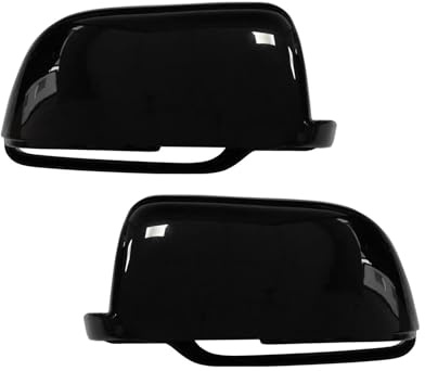 Auto Spiegelkappen Für VW Für Polo 9N 2002-2005 Glanz Schwarz Flügel Tür Spiegel Abdeckung Kappen Gehäuse Links + Rechts Spiegelkappe