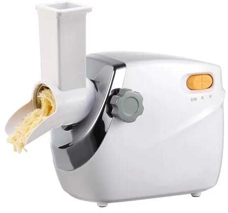 Grattugia elettrica per formaggio, 300 W, professionale, in acciaio inox, per grattugiare formaggio e verdure dure, fino a 60 gatti/ora, include tre fusti per coltelli