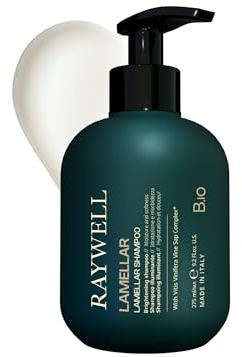 Raywell B.io Lamellar Shampoo – Sanftes Glanz-Shampoo mit Lamellentechnologie für geschmeidiges, frizzfreies Haar, natürliche Pflege aus Italien (COSMOS Organic, ohne Parabene & Sulfate) (275 ml)