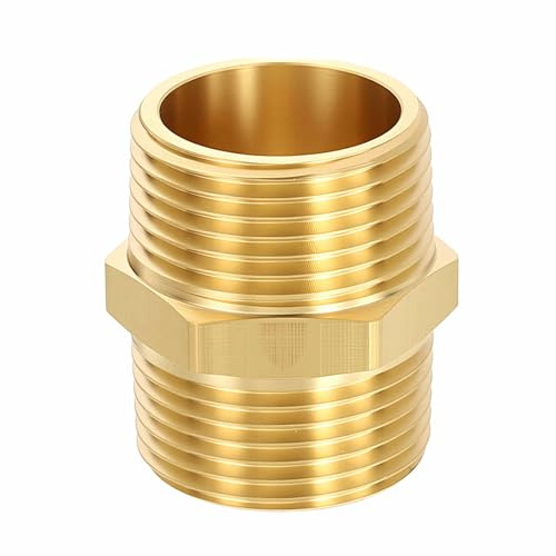 CoCud 4 Pcs Raccords de Tuyauterie en Laiton, 1 Mâle NPT vers 1 Mâle NPT Raccords Hexagonaux en Laiton, Réducteur de Raccord Mâle pour Air, Huile, LP