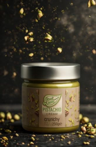 Real Taste Pistachio Cream Crunchy 250g – 55% Premium Pistachio Spread, Vegan, Kosher, No Palm Oil – Crunchy Nut Butter Alternative – Perfect for Baking, Spreading, Desserts & More