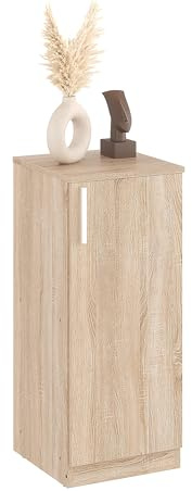 KOMTO Beistellschrank Schmal Sonoma Eiche - Midischrank, Badezimmerschrank Klein, Schmaler Schrank mit Tür | CABI 35 x 84 x 37 cm (BxHxT)