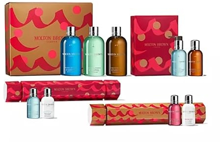 Molton Brown Holiday Gift Collection, 9-Piece Luxury Bath and Body Set, Shower Gels and Body Lotions in Festive Decorative Box