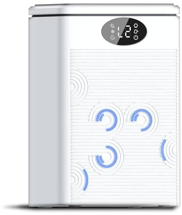 Dehumidifiers for Home, 78oz Portable Dehumidifiers for Bathroom, Bedroom Basement with Auto Shut Off,Timer, Sleep Mode, 7 Colors LED Light, Grey
