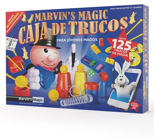 Marvin's Magic - Set de Magia para Niños - Gama de Magia Fácil - Incluye Varita Mágica - Trucos de Cartas - Mucho Más - Adecuado para Edades de 6+ - 125 Trucos de Magia - Regalo Ideal Cumpleaños