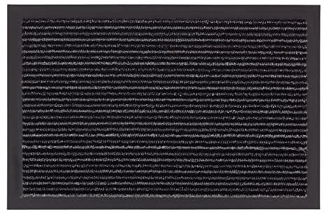 Carpido Fußmatte innen - rutschfeste Türmatte für Eingangsbereich - Sauberlauf wasserabweisend - Pflegeleichte Schmutzfangmatte 80 x 120 cm grau