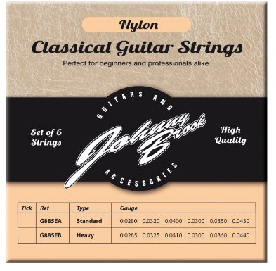 Johnny Brook Nylon Classical Guitar Strings - Heavy, Set of 6