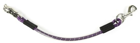 Shires Heavy Duty Bungee Trailer Tie - 62cm Shock Absorbing Horse Tie with Panic Release Clip Purple