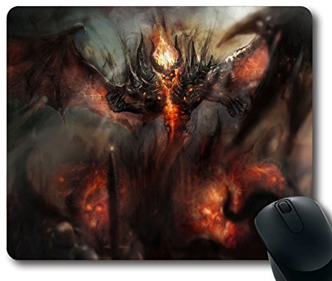NEW Custom Fascinating Mouse Pad with Dota 2 Art Nevermore Non-Slip Neoprene Rubber Standard Size 9 Inch(220mm) X 7 Inch(180mm) X 1/8 Inch(3mm) Desktop Mousepad Laptop Mousepads Comfortable Computer Mouse Mat