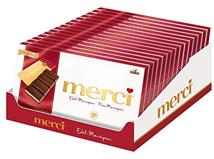 merci Tafelschokolade Edel-Marzipan (15 x 112g) / 4 kleine, feine Täfelchen