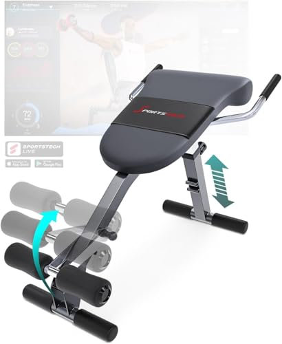 SPORTSTECH - Banc De Musculation Incliné 3 en 1 BRT200 - Fitness, Musculation Et Renforcement Musculaire - Design Antidérapant - L.105 x l.53 x H.64 cm - Poids Max Utilisateur 130 kg