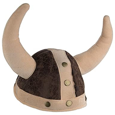 DEGUISE TOI VEGAOO - Weicher Wikingerhelm braun - Helm - Einheitsgröße - Braun - Accessoires - 100% Polyester - Carnaval