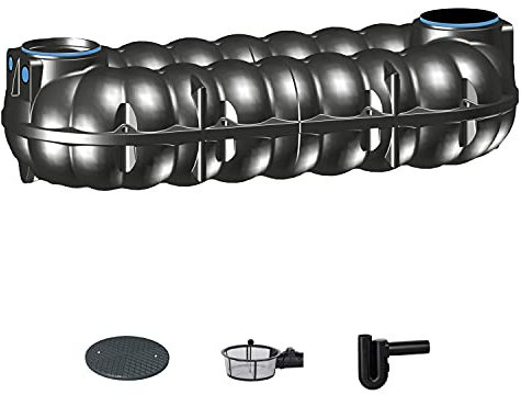 PREMIER TECH AQUA GmbH Zisterne 10000 Liter Regenwassertank NEO ECO inkl. Deckel, Korbfilter und Überlaufsiphon - Kunststoff, Kunststoffzisterne, Komplettset