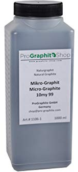 ProGraphite Mikronisierter Naturgraphit I 1 l I schwarz I Graphitpulver I z.B. als Schmiermittel & zur Leitfähigkeitserhöhung I Naturgrafit mit hohem Kohlenstoffgehalt I Mikro-Graphit 99% C